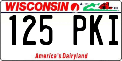 WI license plate 125PKI