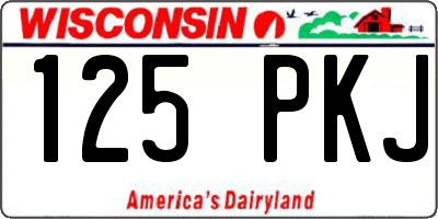 WI license plate 125PKJ
