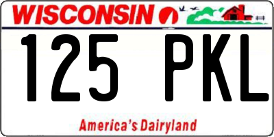 WI license plate 125PKL