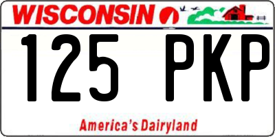 WI license plate 125PKP