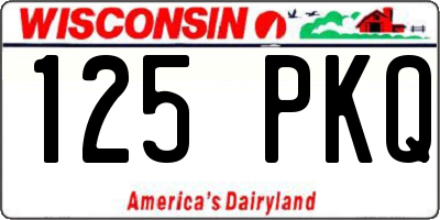 WI license plate 125PKQ