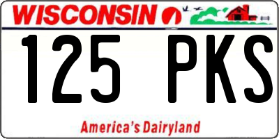 WI license plate 125PKS