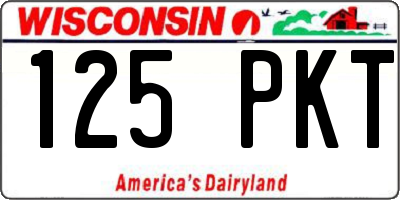WI license plate 125PKT