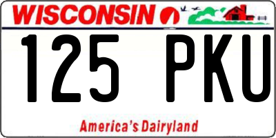 WI license plate 125PKU