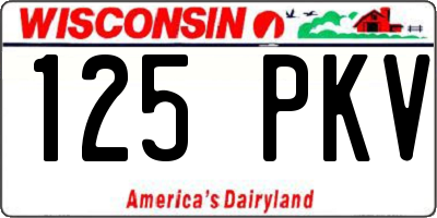 WI license plate 125PKV