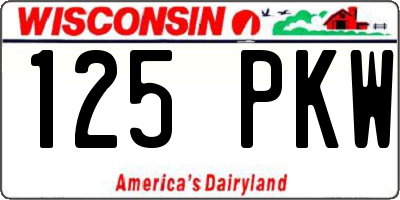 WI license plate 125PKW