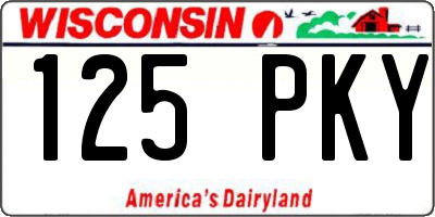 WI license plate 125PKY