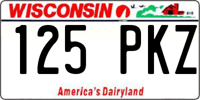 WI license plate 125PKZ