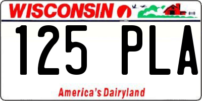 WI license plate 125PLA