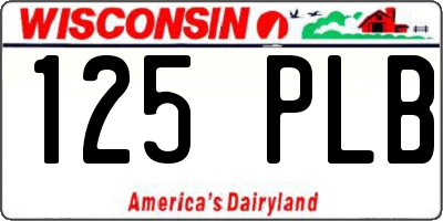 WI license plate 125PLB