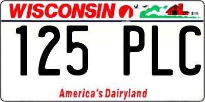 WI license plate 125PLC