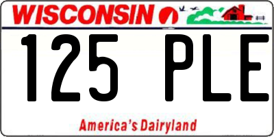 WI license plate 125PLE