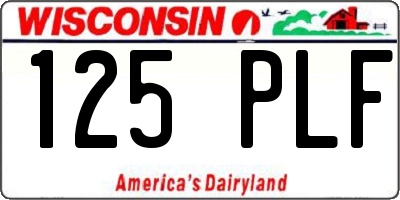 WI license plate 125PLF