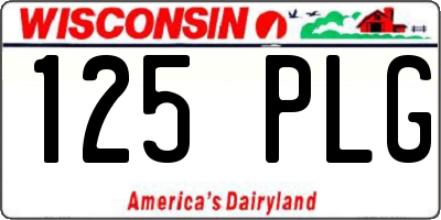 WI license plate 125PLG