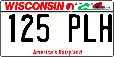 WI license plate 125PLH