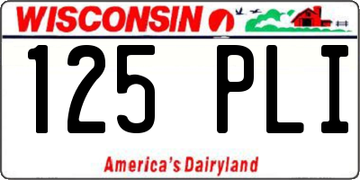 WI license plate 125PLI