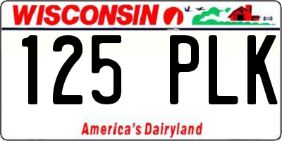 WI license plate 125PLK