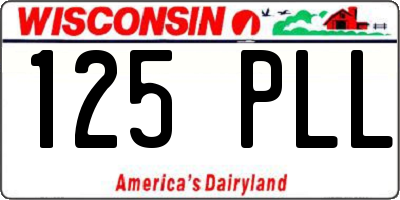 WI license plate 125PLL