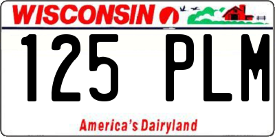 WI license plate 125PLM