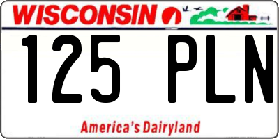 WI license plate 125PLN
