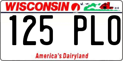 WI license plate 125PLO