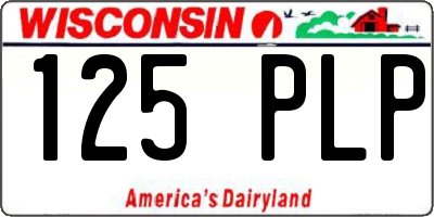 WI license plate 125PLP
