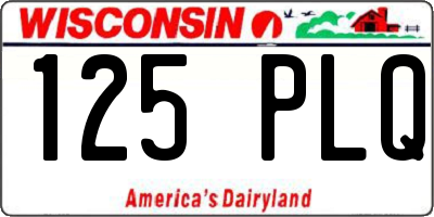WI license plate 125PLQ