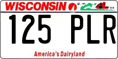 WI license plate 125PLR