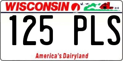 WI license plate 125PLS