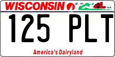 WI license plate 125PLT