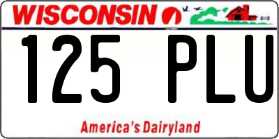 WI license plate 125PLU