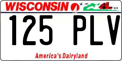 WI license plate 125PLV