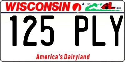 WI license plate 125PLY