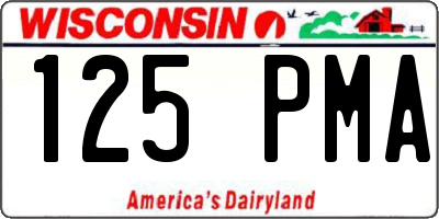 WI license plate 125PMA