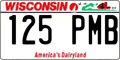 WI license plate 125PMB