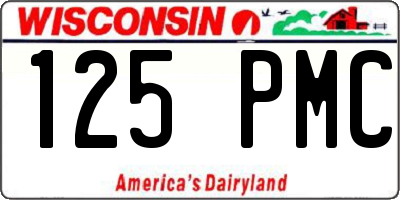 WI license plate 125PMC