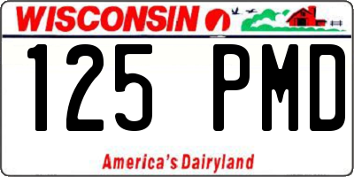 WI license plate 125PMD