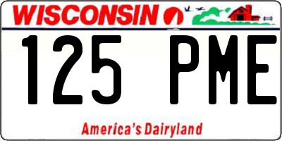 WI license plate 125PME