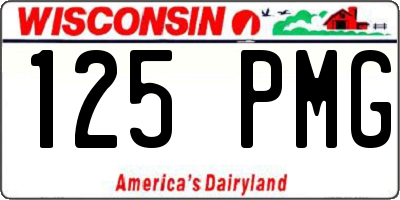 WI license plate 125PMG