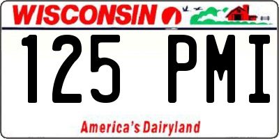 WI license plate 125PMI