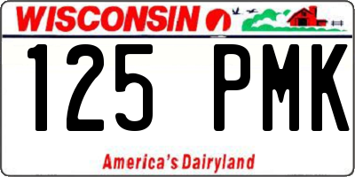 WI license plate 125PMK