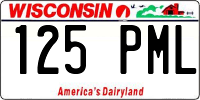 WI license plate 125PML