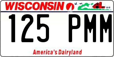 WI license plate 125PMM