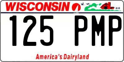 WI license plate 125PMP