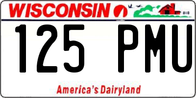 WI license plate 125PMU