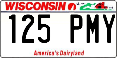 WI license plate 125PMY