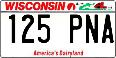 WI license plate 125PNA