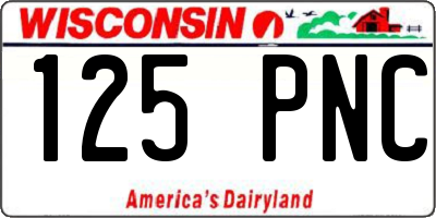 WI license plate 125PNC