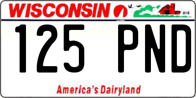 WI license plate 125PND