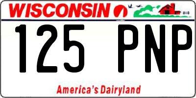 WI license plate 125PNP